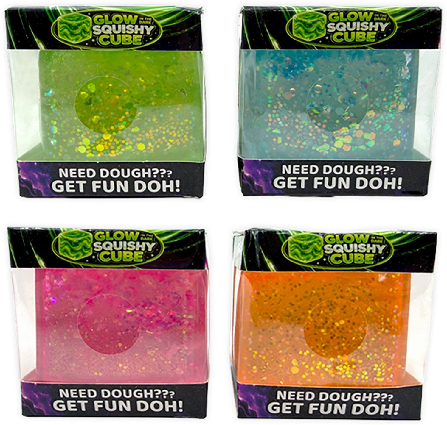 Fun Doh Glow-in-the-Dark Squish and Squeeze Fun Cube Toy - view number 3