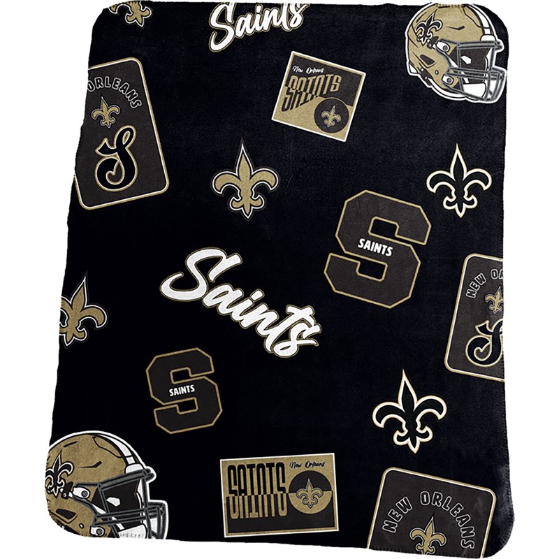 Logo Brands New Orleans Saints Classic Alternate Dreamweave Fleece Throw Blanket