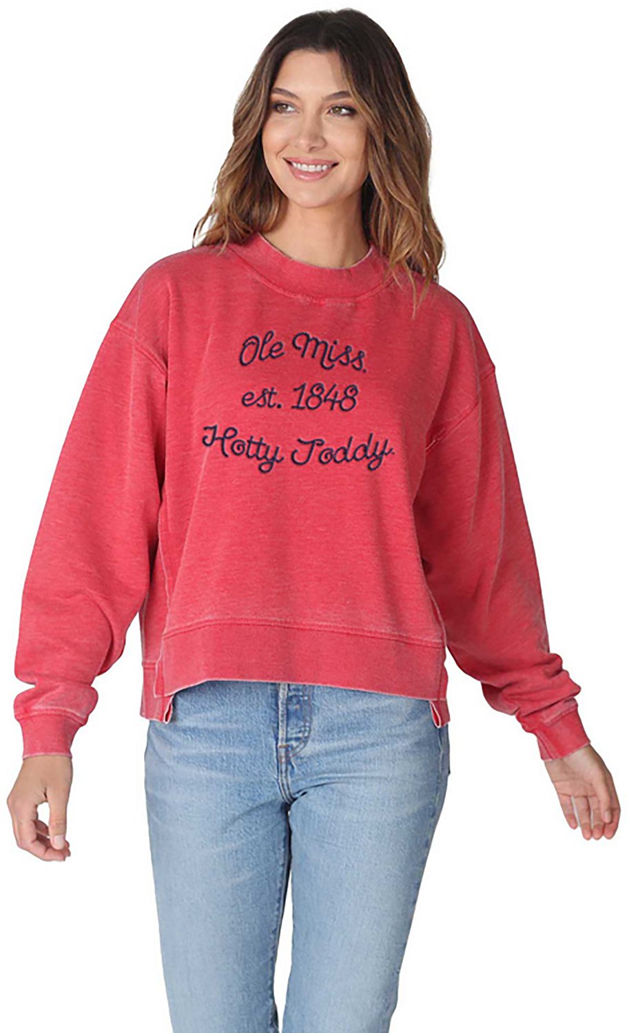 Chicka-d Women's University of Mississippi The Club Burnout Boxy Sweatshirt