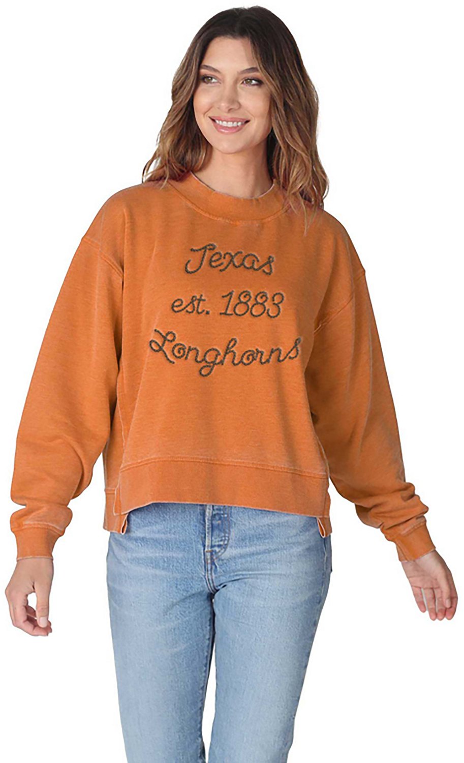 Chicka-d Women's University of Texas The Club Burnout Boxy Sweatshirt