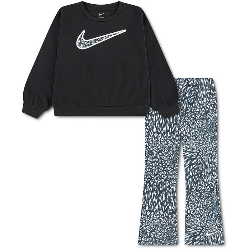 Nike Girls' 4-6X Printed Top and Leggings, 2-Piece Set - Black