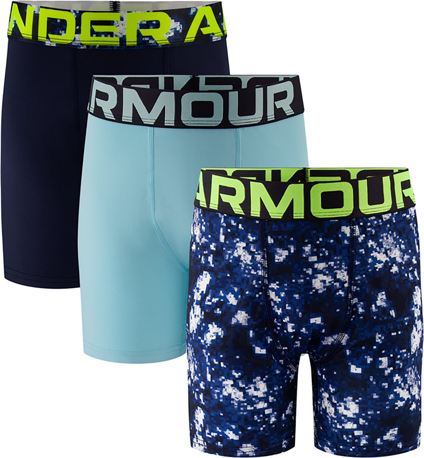 Under Armour Boys' Performance Tech Prints Boxer Briefs 3-Pack