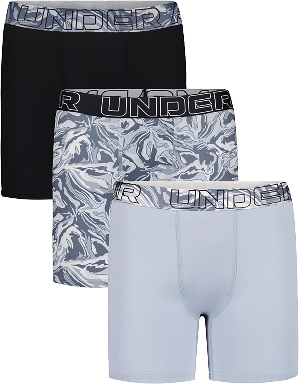 Under Armour Boys' Performance Tech Prints 3-Pack Boxer Briefs