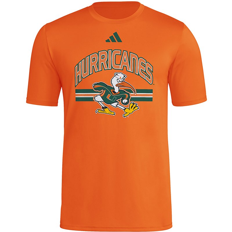 adidas Adult Miami Hurricanes 2001 Football National Champions Orange T-Shirt, Men's, XL