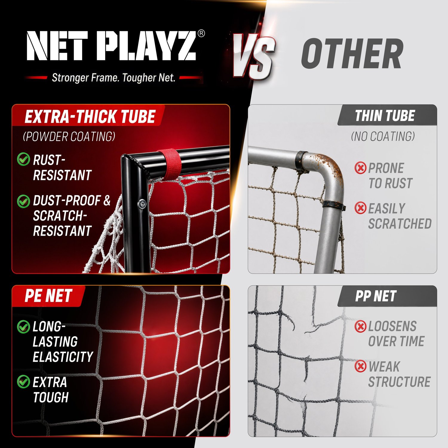 Net Playz 6 ft x 4 ft Metal Soccer Goal - view number 4