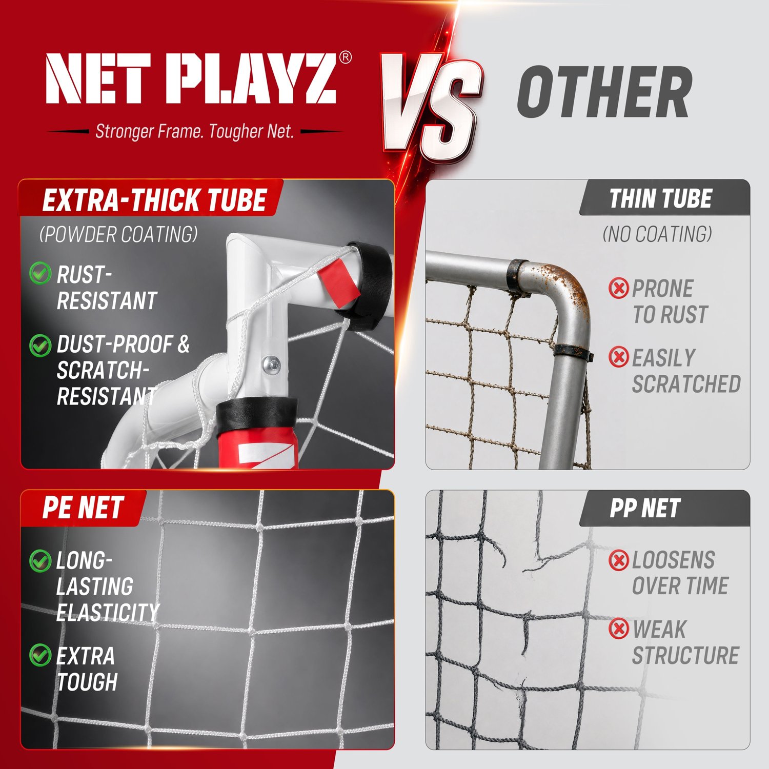 Net Playz 7 ft x 5 ft Metal Soccer Goal - view number 4