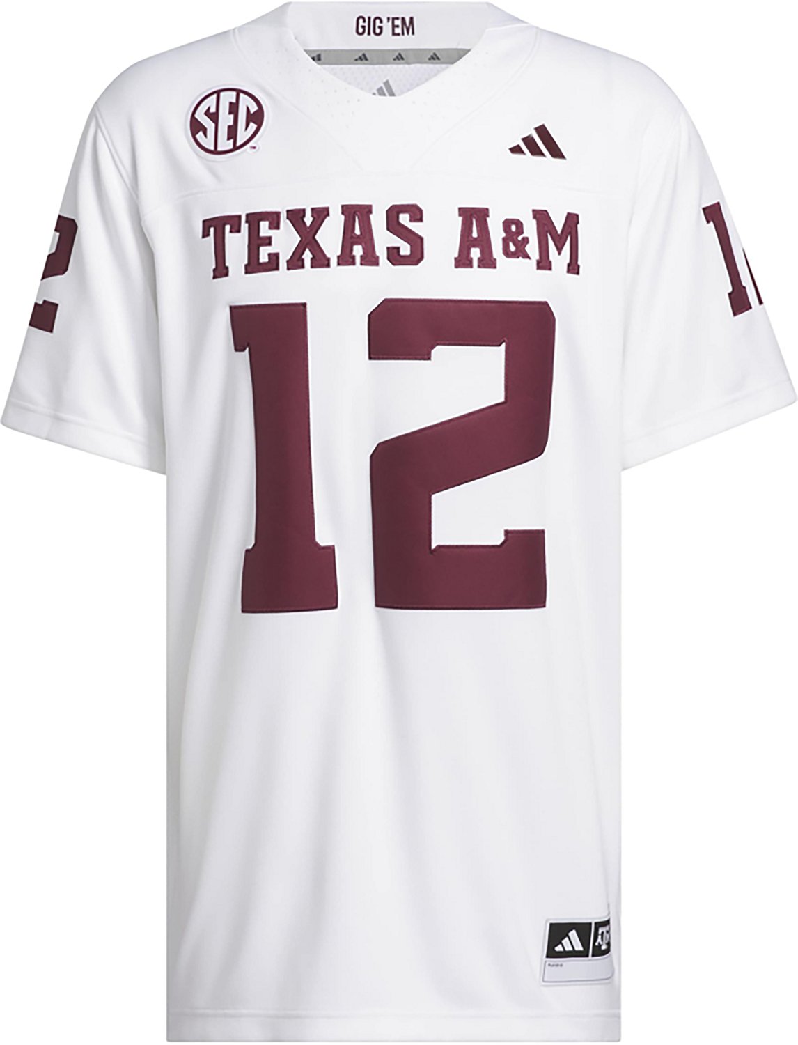 adidas Men's Texas A&M Aggies Premier Away Football Jersey - view number 6