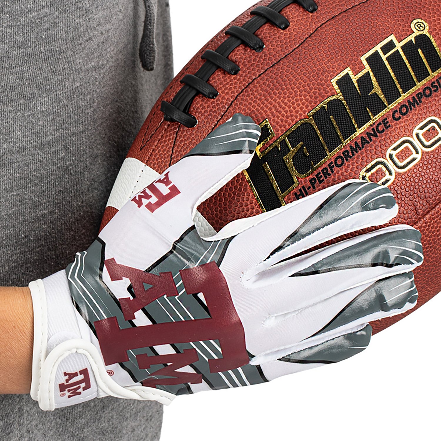 Franklin Kids' Texas A&M University Football Receiver Gloves - view number 4