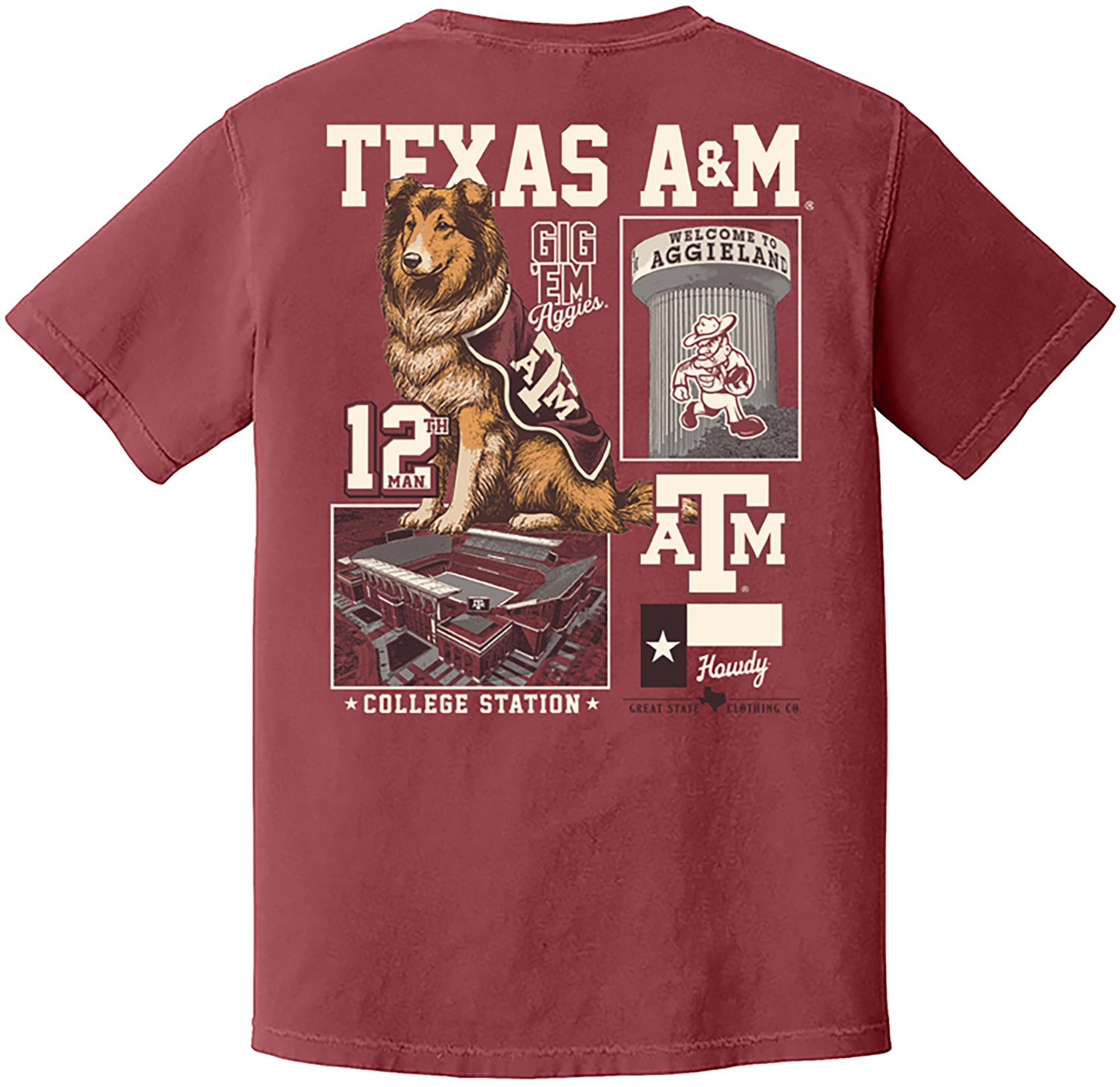 Great State Men's Texas A&M University Campus Poster Graphic T-shirt - view number 2