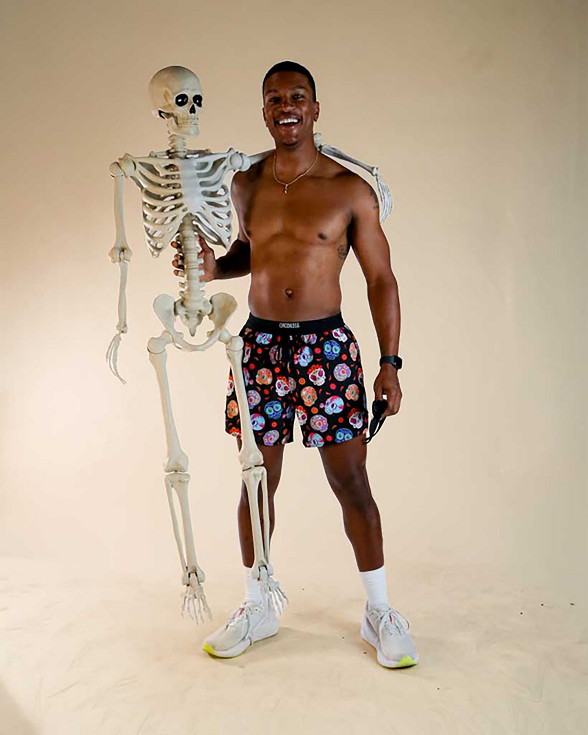 ChicknLegs Men's Sugar Skulls DS Running Shorts 5 In - view number 5