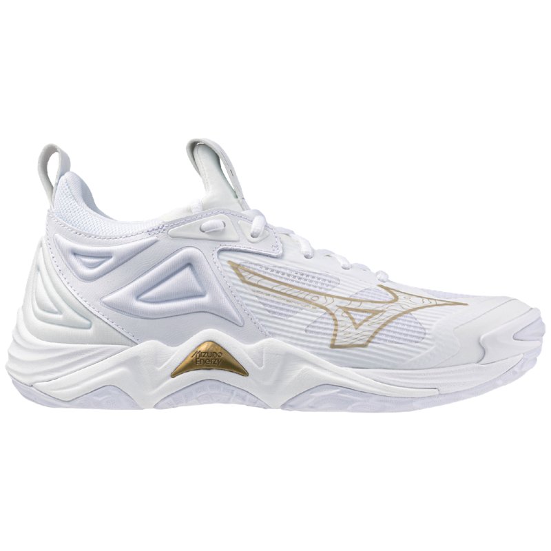 Mizuno Womens Wave Momentum 3 - Volleyball Shoes - Gold / White Size 10.5