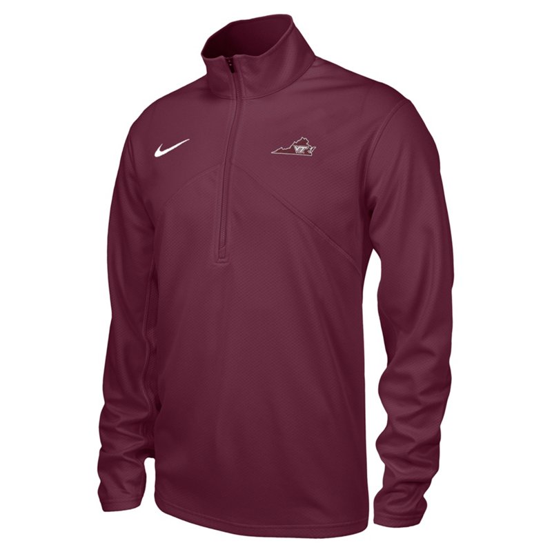 Nike Men's Virginia Tech State Logo Training Long Sleeve 1/4 Zip Top
