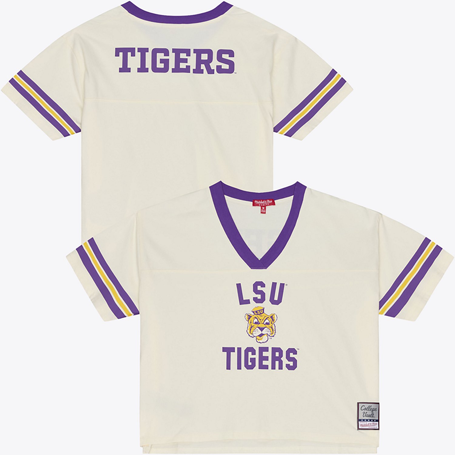 Mitchell & Ness Women's Louisiana State University Retro Roots Crop Boxy Graphic T-shirt