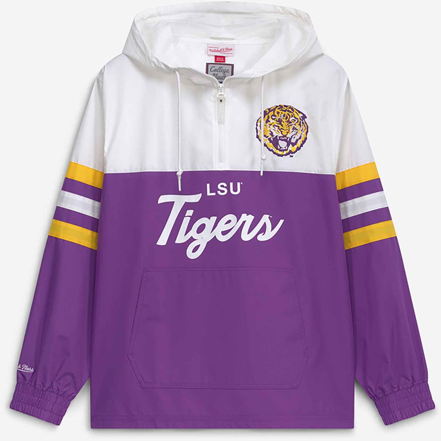 Mitchell & Ness Men's Louisiana State University Mascot School Script Head Coach Windbreaker Anorak Jacket