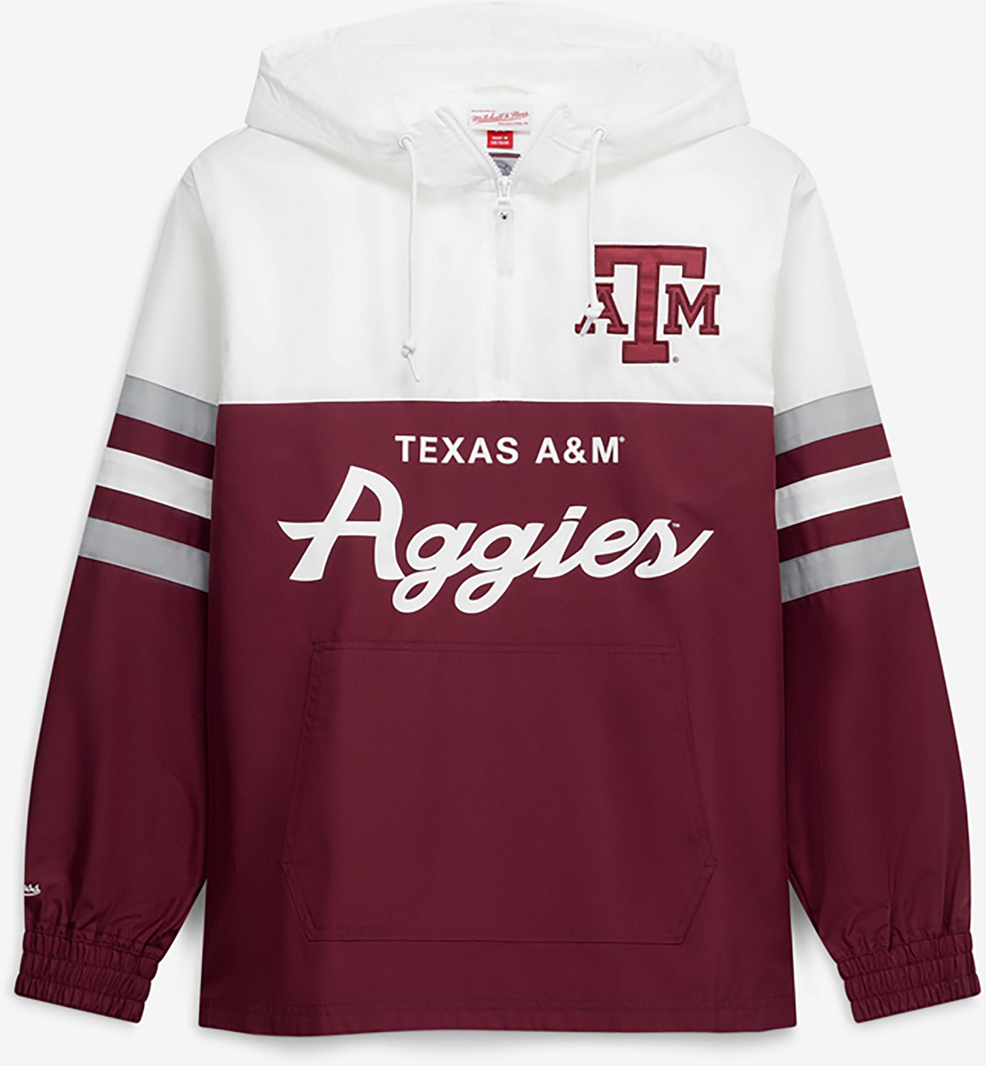 Mitchell & Ness Men's Texas A&M University Mascot School Script Head Coach Windbreaker Anorak Jacket