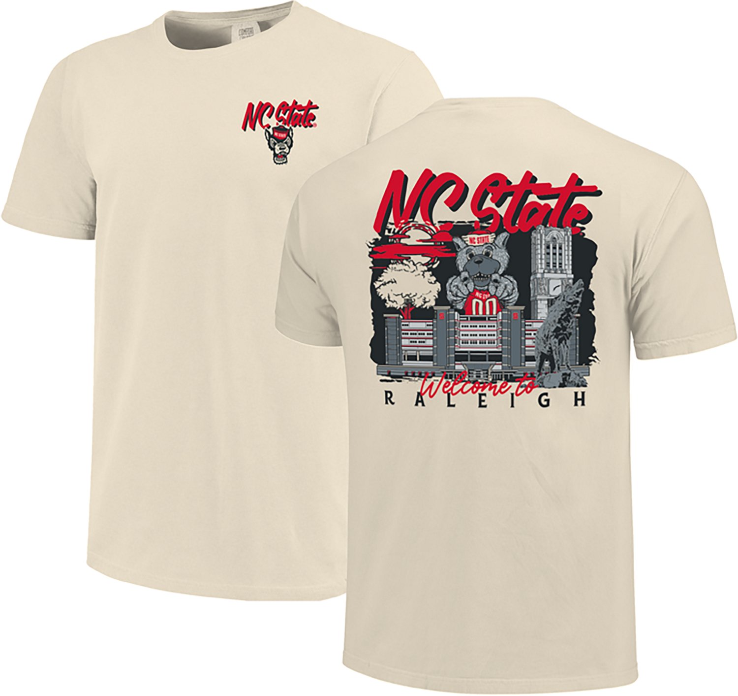Comfort Colors Women's North Carolina State University Football Sketch Script T-shirt - view number 3