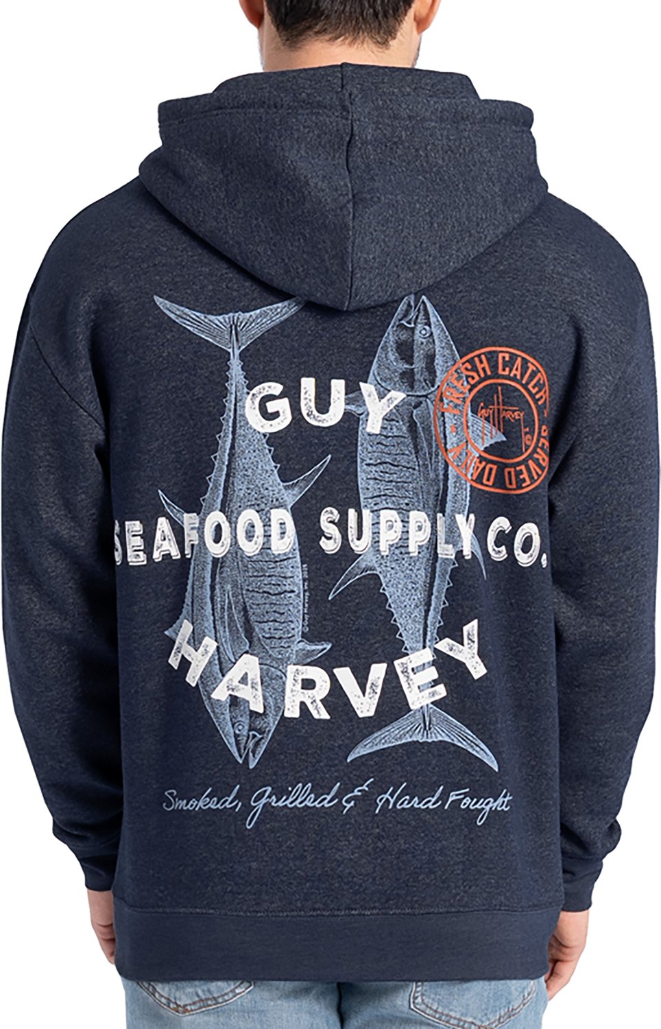 Guy Harvey Men's Tradewinds Seafood Supply Fleece Hoodie - view number 3