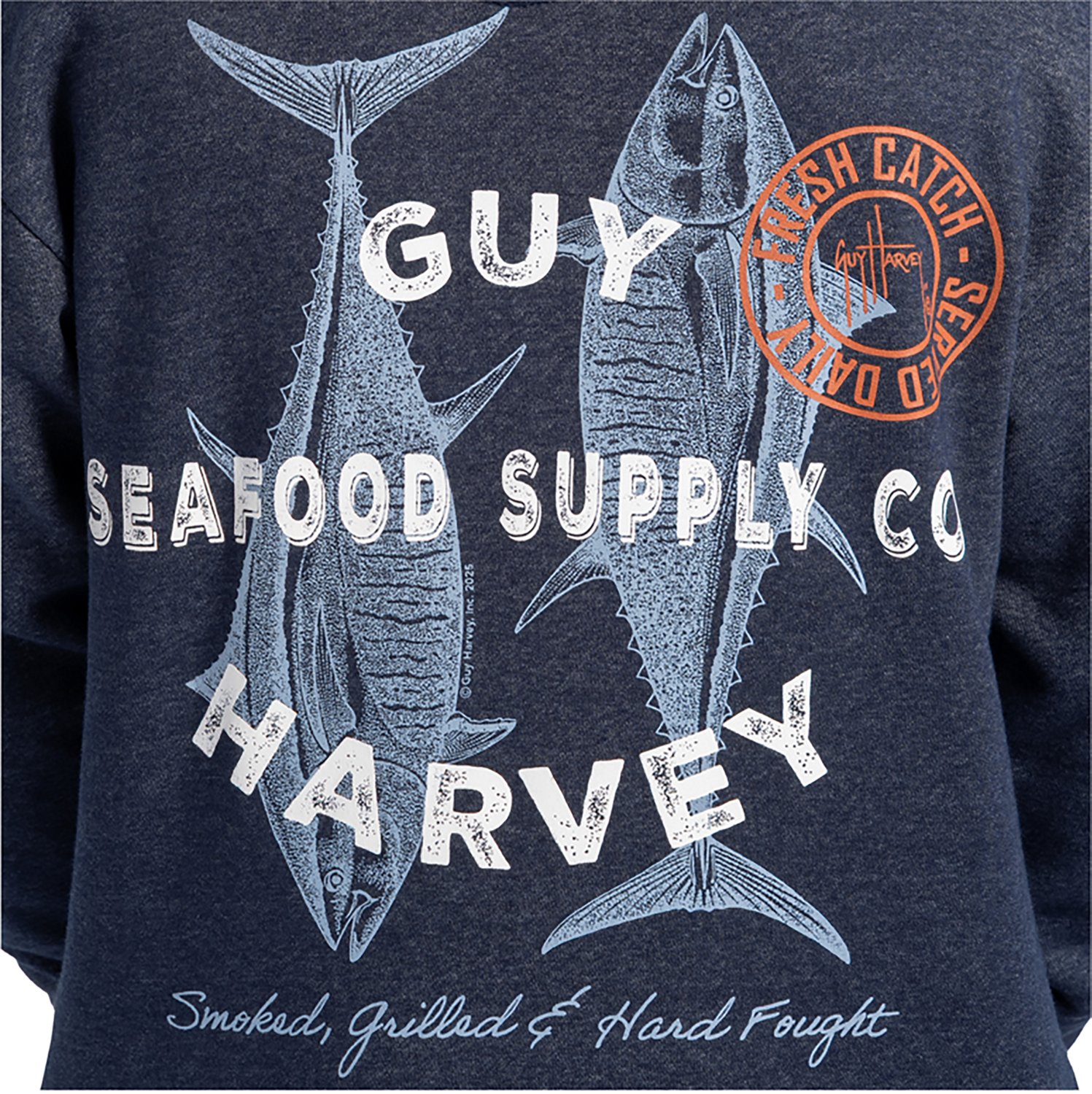 Guy Harvey Men's Tradewinds Seafood Supply Fleece Hoodie - view number 7