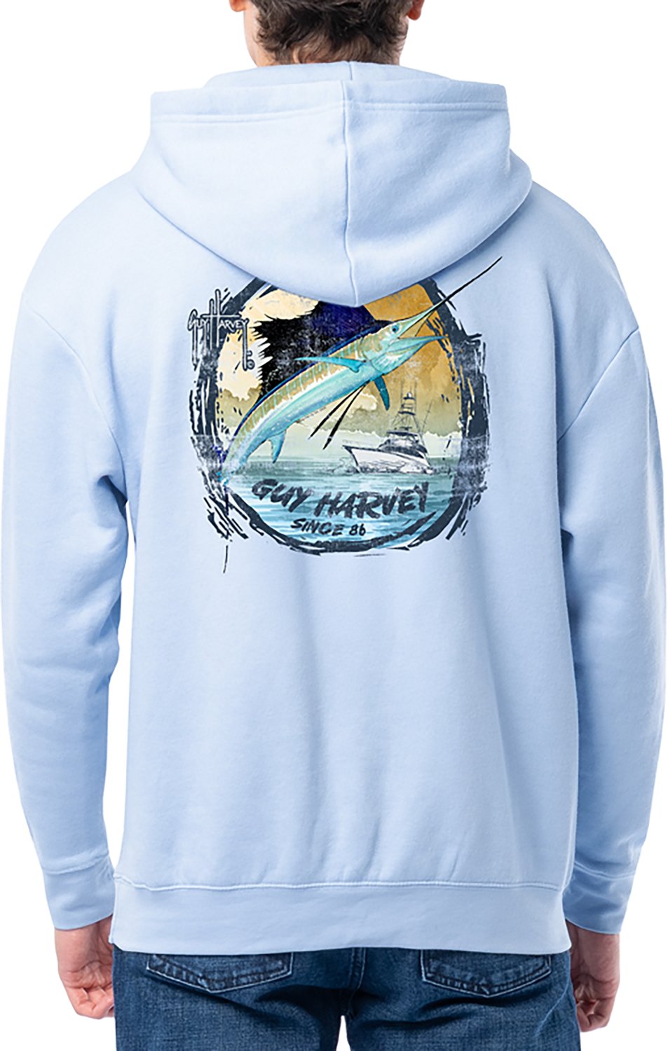 Guy Harvey Men's Tradewinds Sunset Fleece Hoodie - view number 3