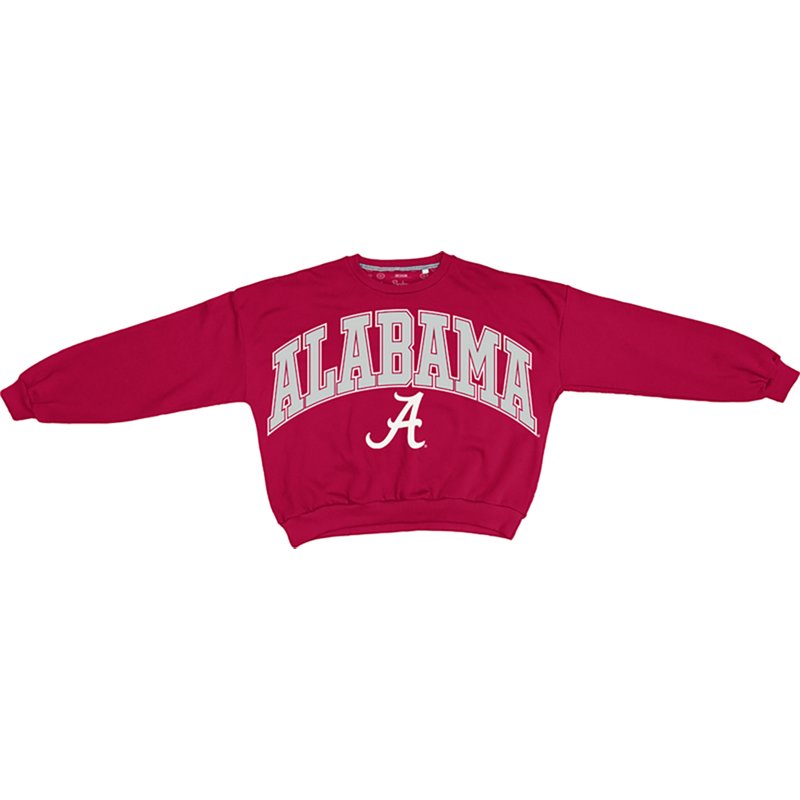 Pressbox Women's Alabama DBA Logo Sweeper Oversized Janise Crew Sweatshirt