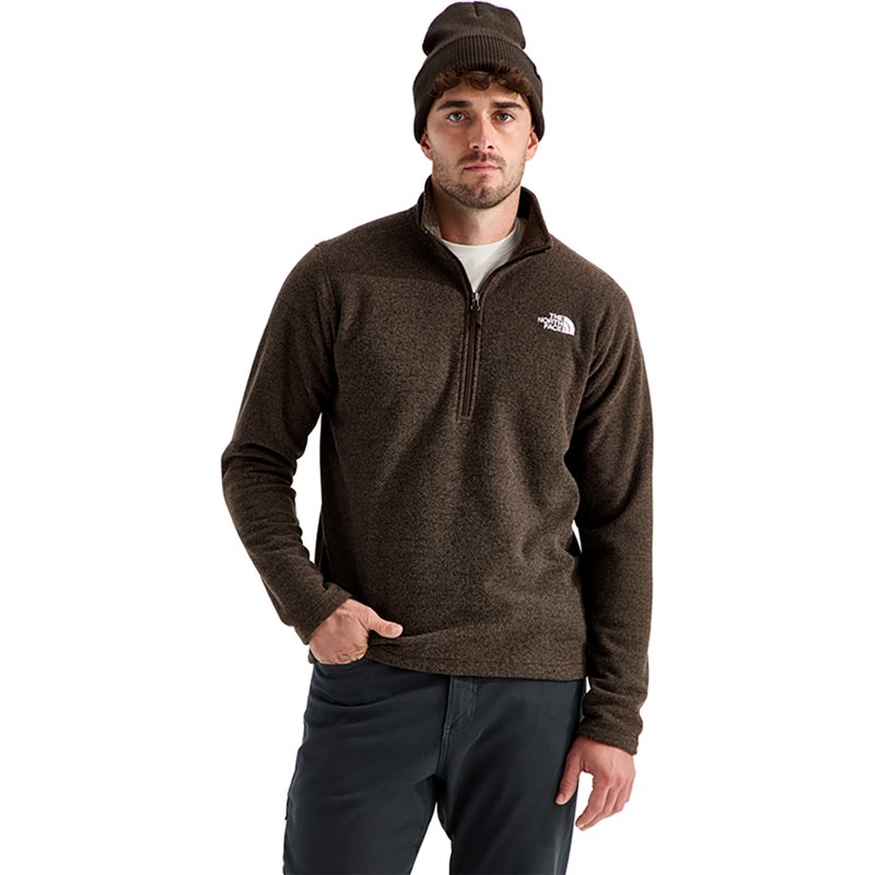 The North Face Men's Textured Cap Rock Fleece 1/4 Zip Pullover, Medium, Dark Chestnut Heather