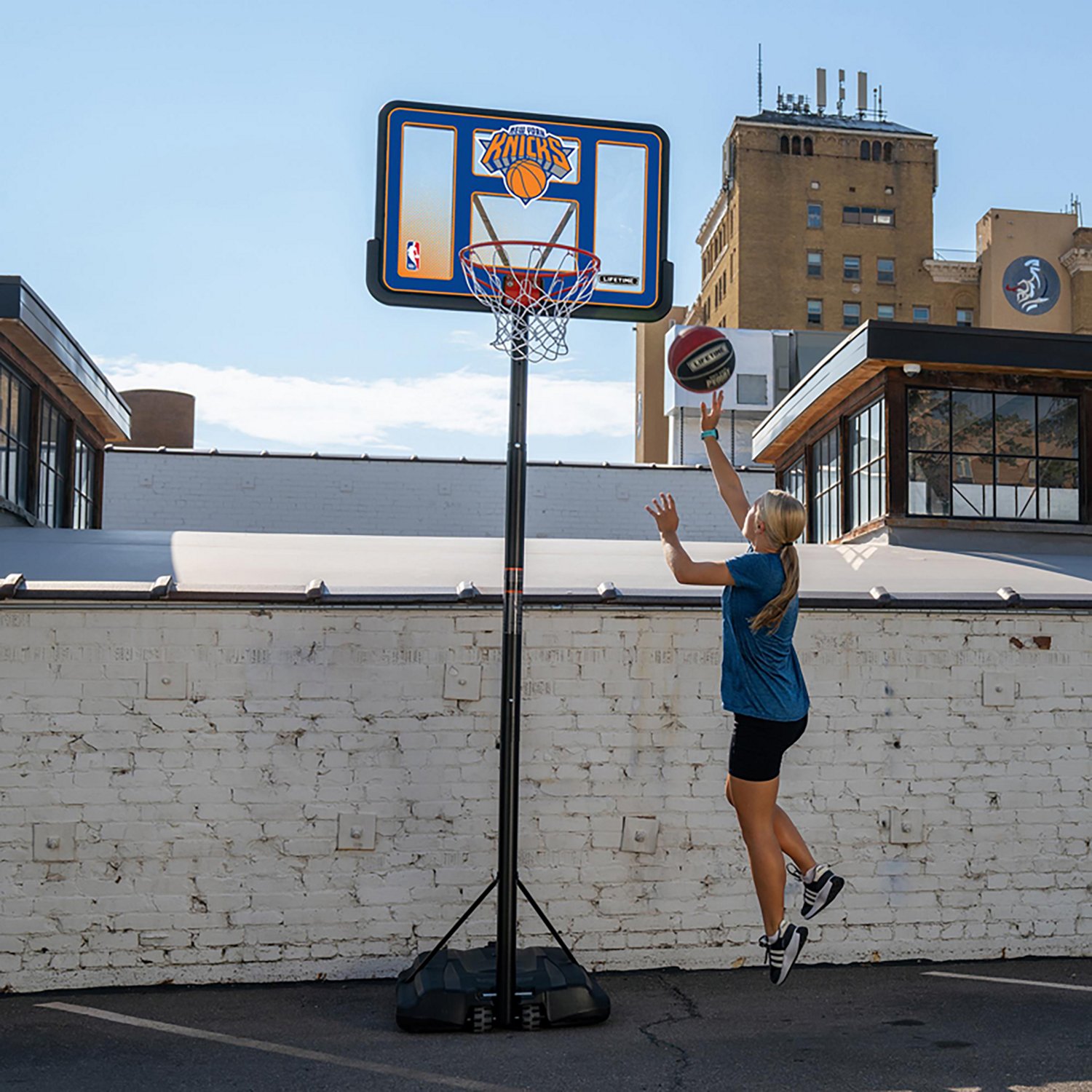 Lifetime NBA New York Knicks 44 in Portable Basketball Hoop with Wheels - view number 7