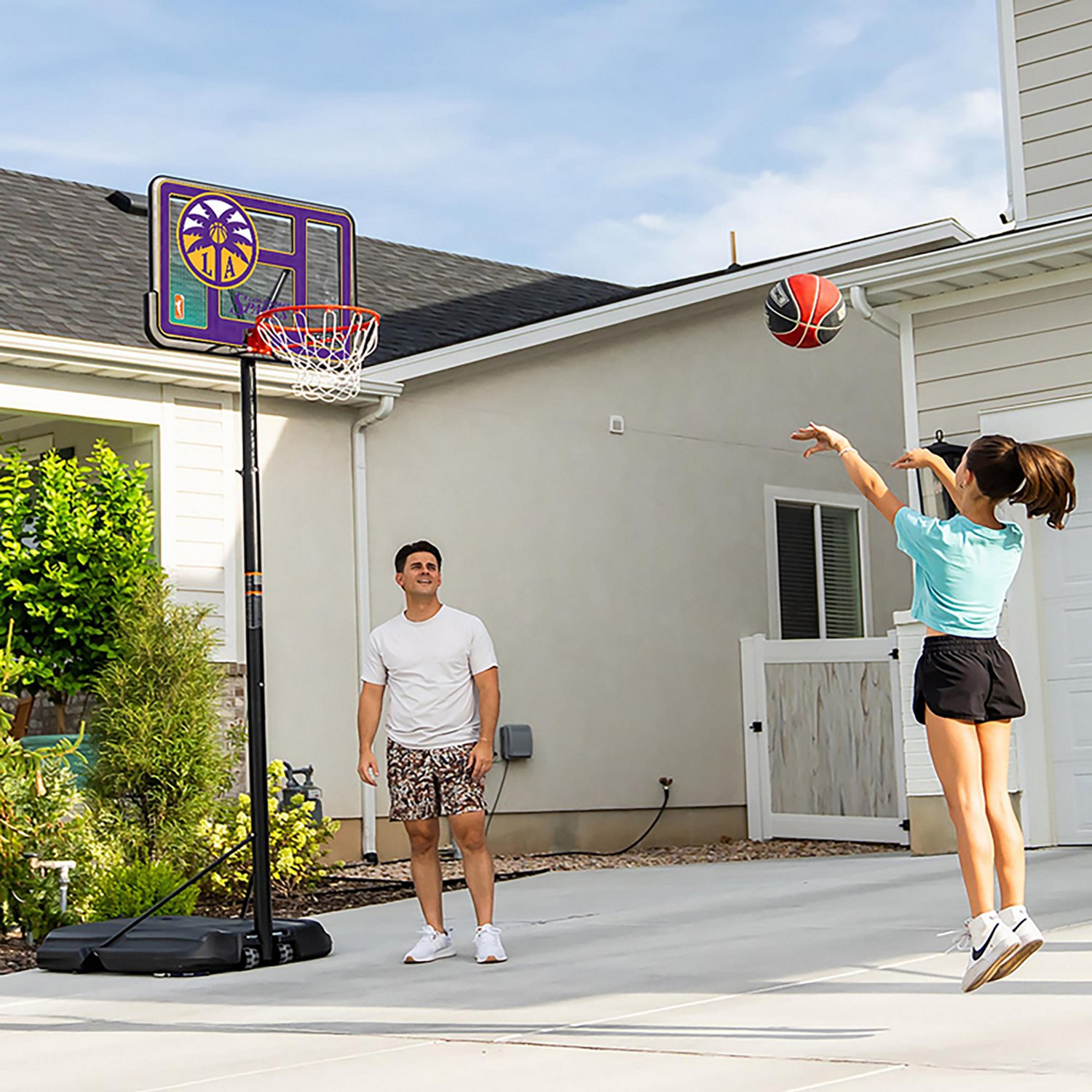 Lifetime WNBA Los Angeles Sparks 44 in Portable Basketball Hoop with Wheels - view number 7