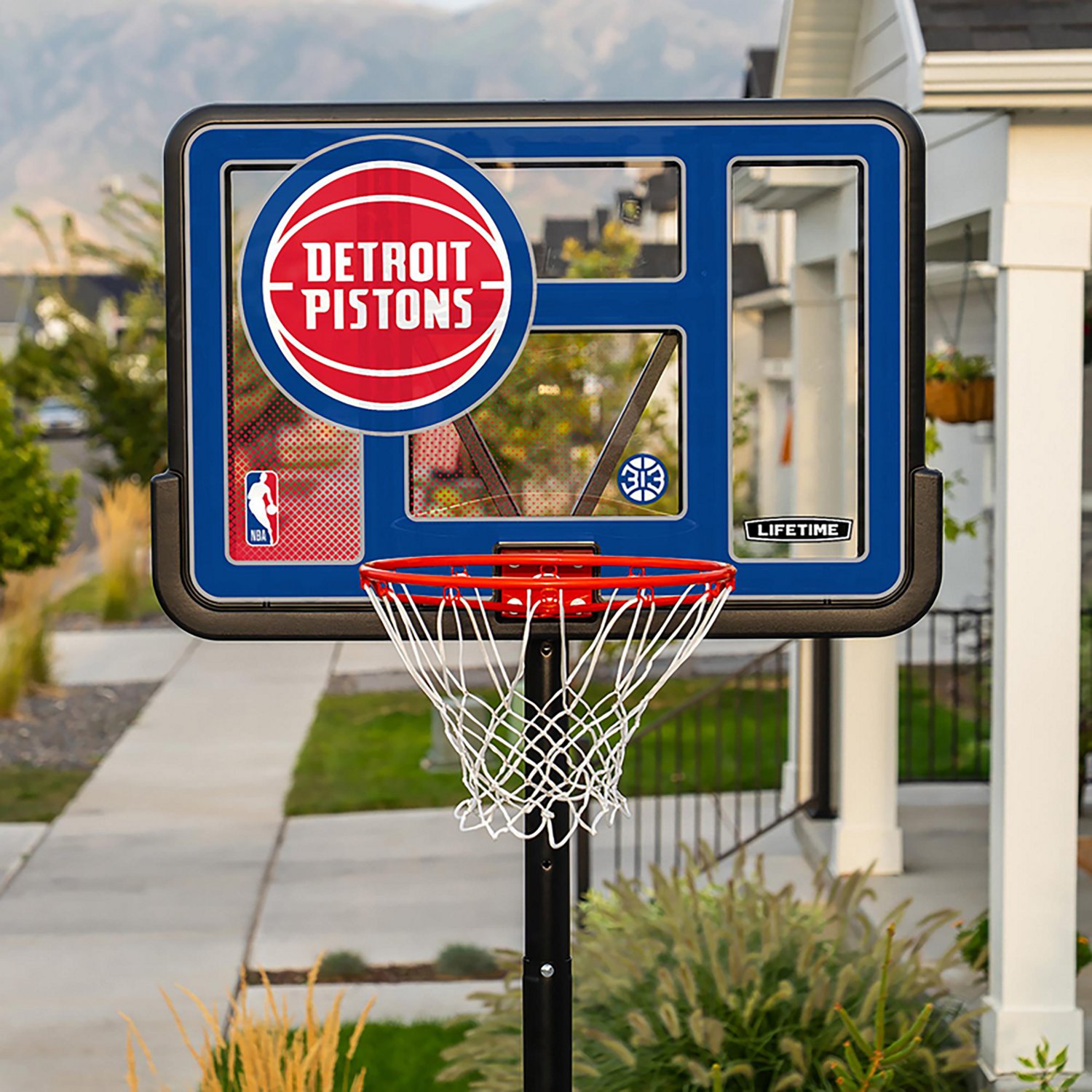 Lifetime NBA Detroit Pistons 44 in Portable Basketball Hoop with Wheels - view number 8