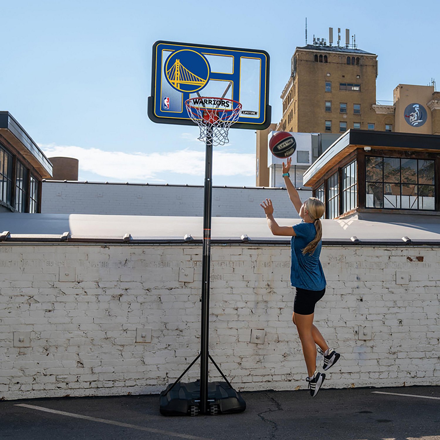 Lifetime NBA Golden State Warriors 44 in Portable Basketball Hoop with Wheels - view number 7