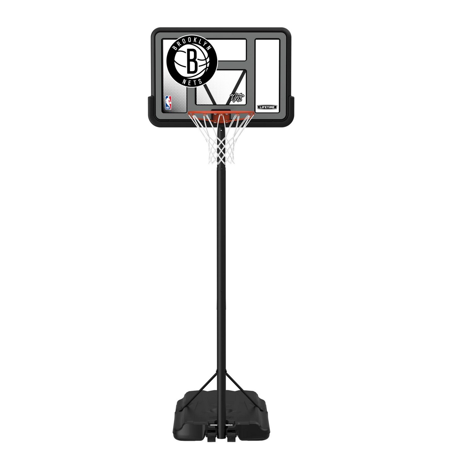 Lifetime NBA Brooklyn Nets 44 in Portable Basketball Hoop with Wheels