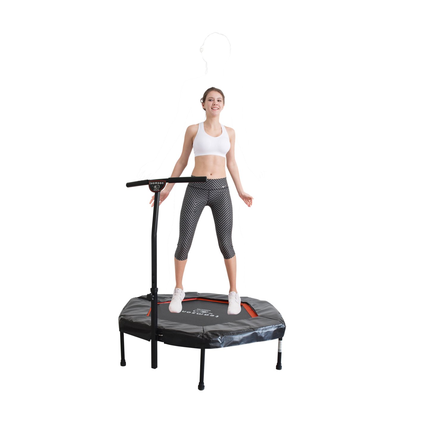 Teamson Hexagonal 50 in Fitness Trampoline with Handlebar - view number 5