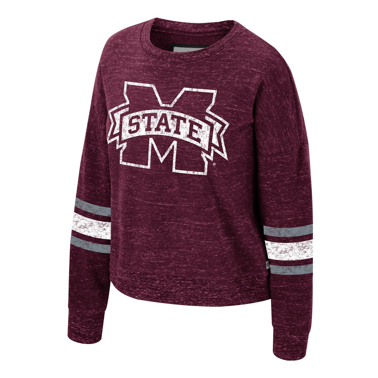 Colosseum Athletics Mississippi State Bulldogs Jaclyn Speckle Long Sleeve Crew