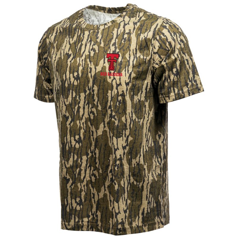 Colosseum Athletics Men's Texas Tech Red Raiders Mossy Oak Bottomland DS Short Sleeve T-shirt