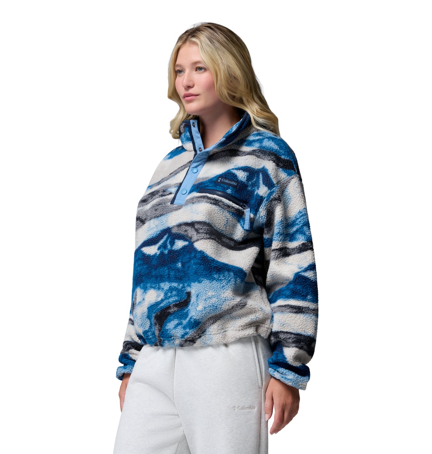 Columbia Sportswear Women's Helvetia II Printed Cropped 1/2 Snap Fleece Pullover                                                 - view number 3