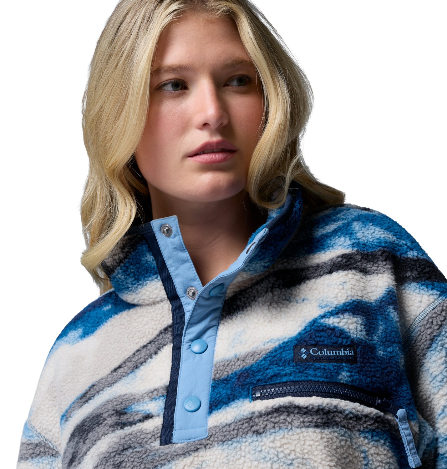 Columbia Sportswear Women's Helvetia II Printed Cropped 1/2 Snap Fleece Pullover                                                 - view number 4