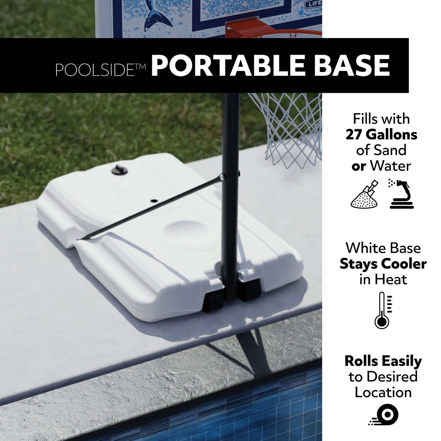 Lifetime 44 in Portable Poolside Impact Basketball Hoop with Classic Rim - view number 3