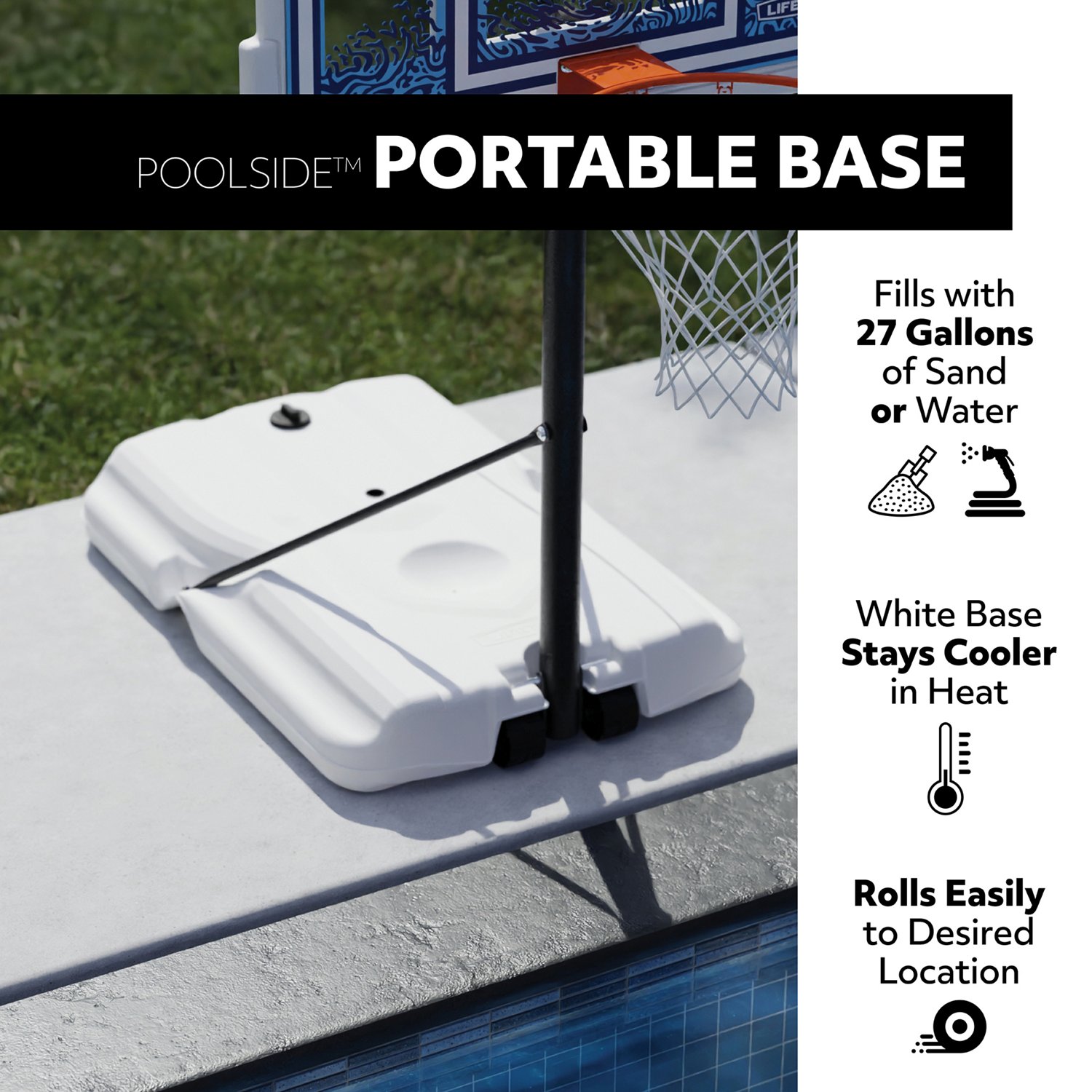 Lifetime 44 in Portable Poolside Shatterproof Basketball Hoop with Classic Rim - view number 3