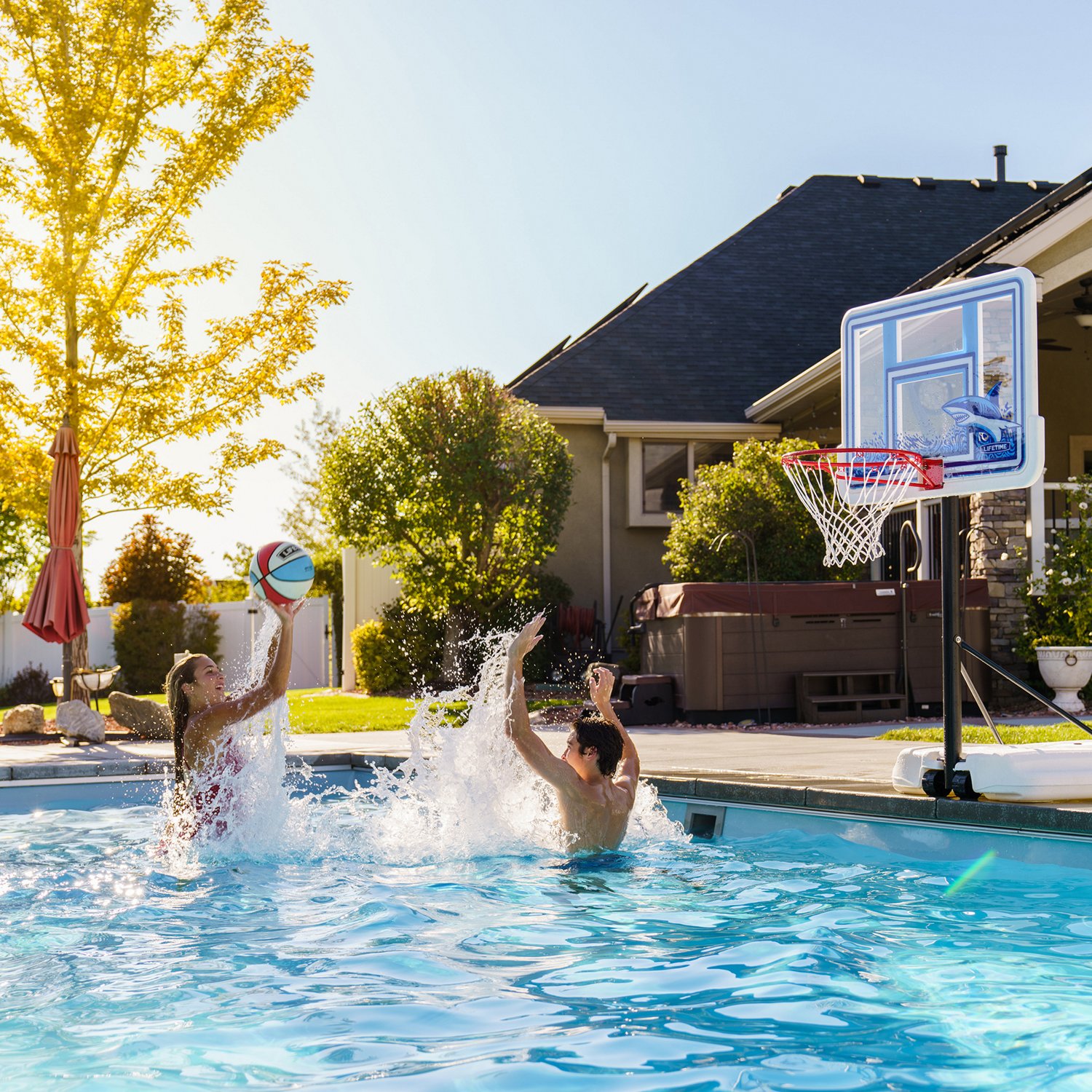 Lifetime 44 in Portable Poolside Shatterproof Basketball Hoop with Classic Rim - view number 8