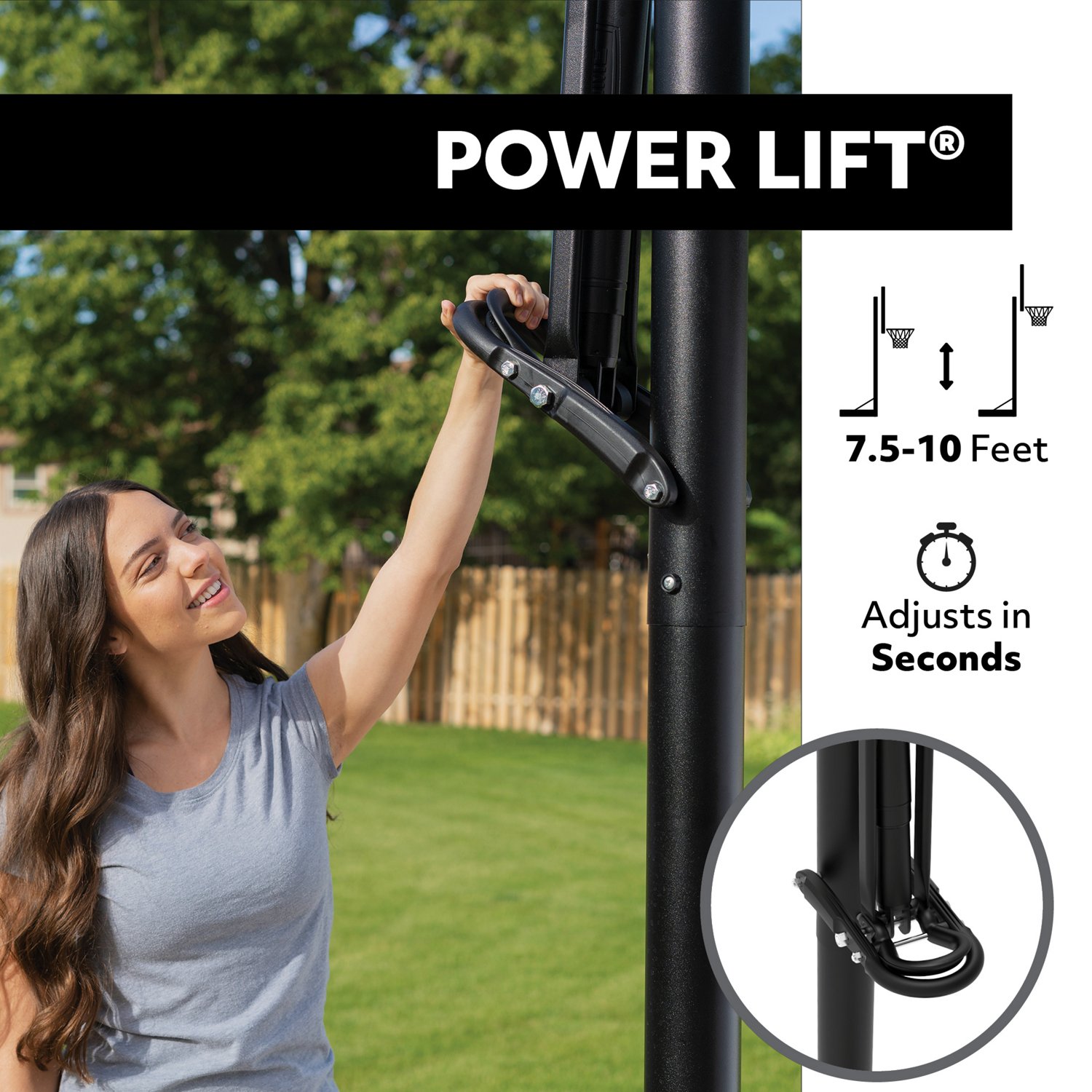 Lifetime 54 in Power Lift Portable Basketball Hoop - view number 4