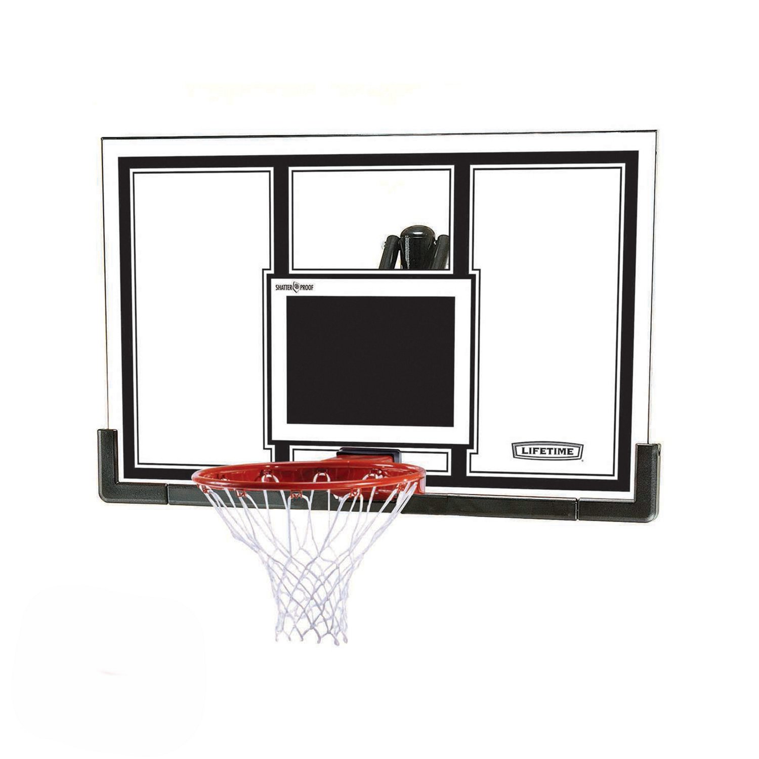 Lifetime 44 in Shatterproof Portable Basketball Hoop with Action Grip Adjustment & Slam-It Rim