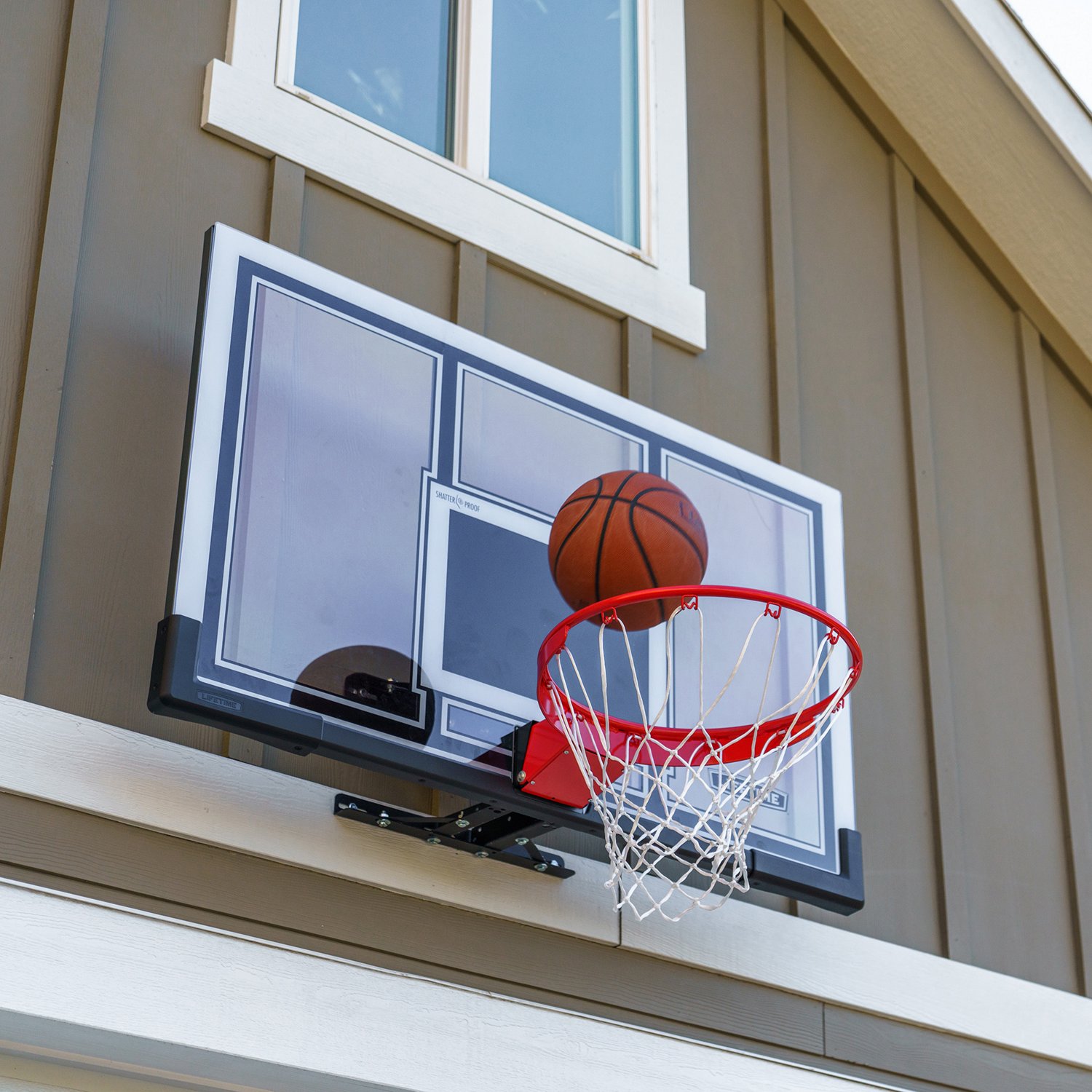 Lifetime 44 in Shatterproof Portable Basketball Hoop with Action Grip Adjustment & Slam-It Rim - view number 8