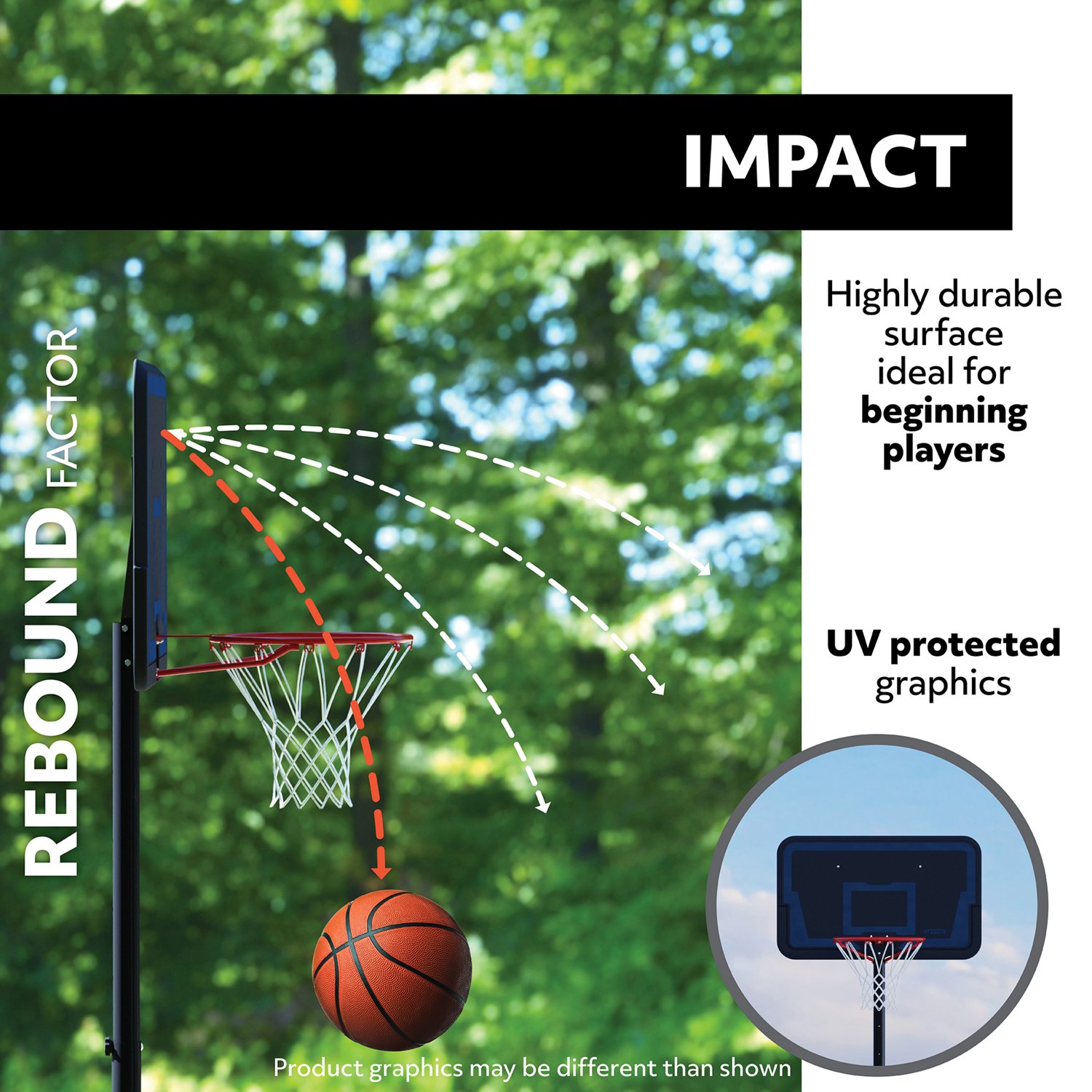 Lifetime 44 In Basketball Backboard and Rim Combo - view number 2