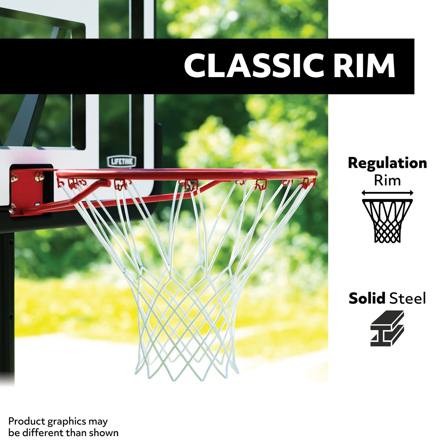 Lifetime 44 In Basketball Backboard and Rim Combo - view number 3