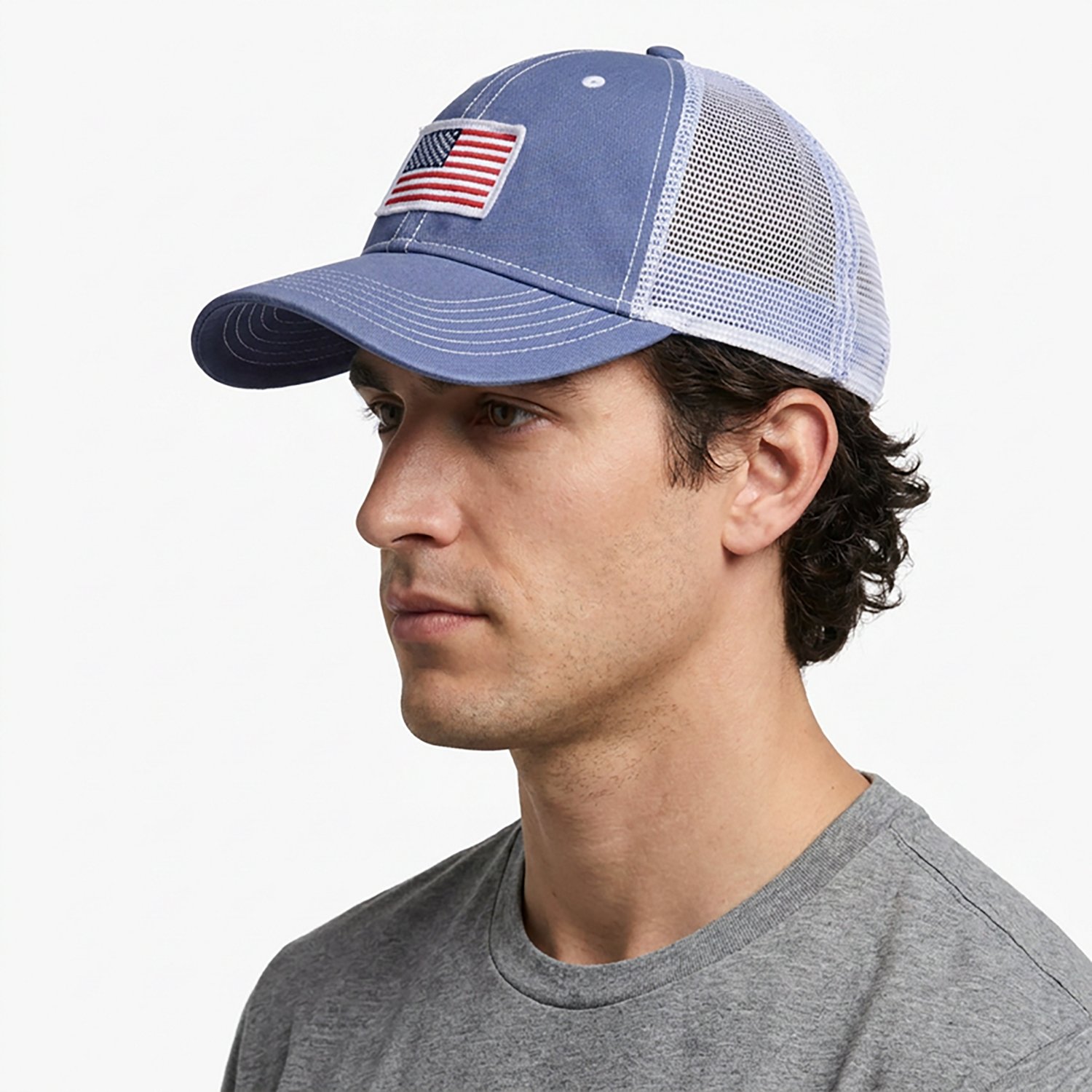 Academy Sports + Outdoors Men's American Flag Trucker Hat
