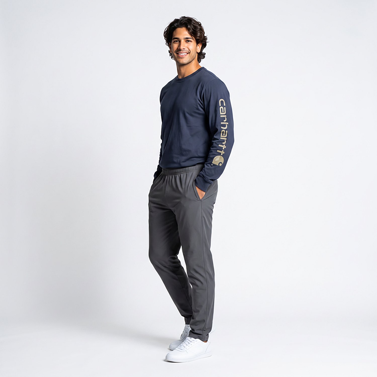 Carhartt Men's Long Sleeve Graphic Logo T-shirt                                                                                  - view number 2