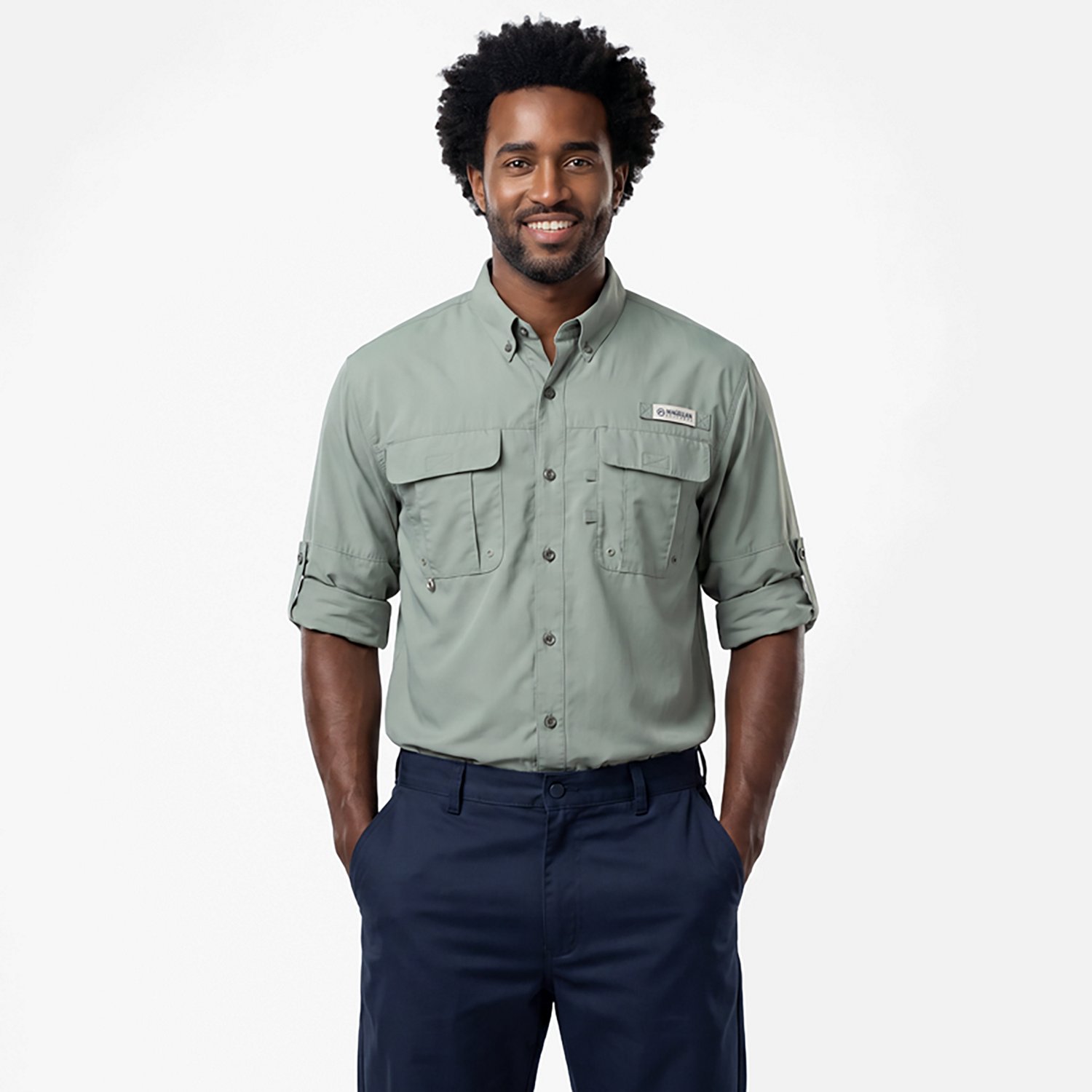 Magellan Outdoors Men's Laguna Madre Solid Long Sleeve Fishing Shirt