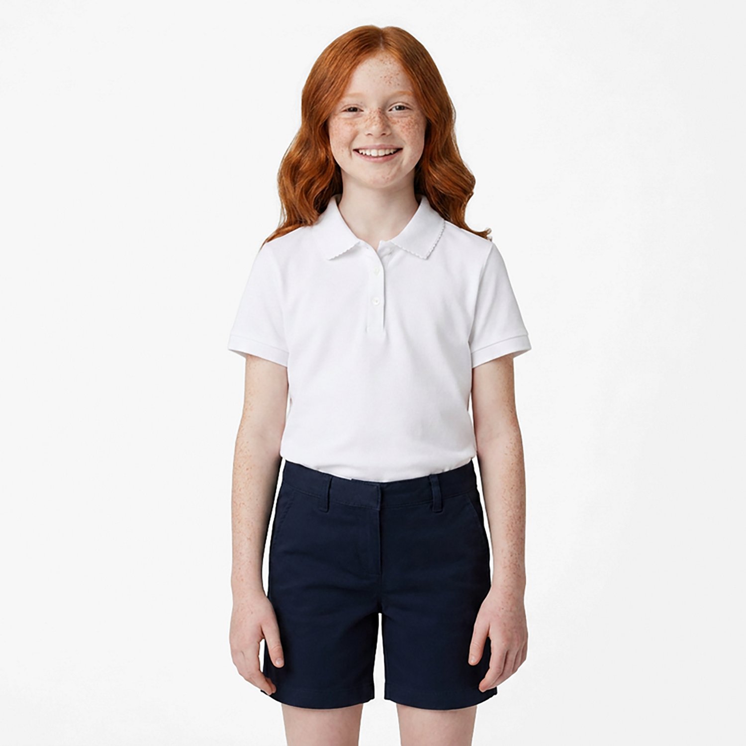 French Toast @School Girls' Picot Collar Interlock School Polo Shirt - view number 2