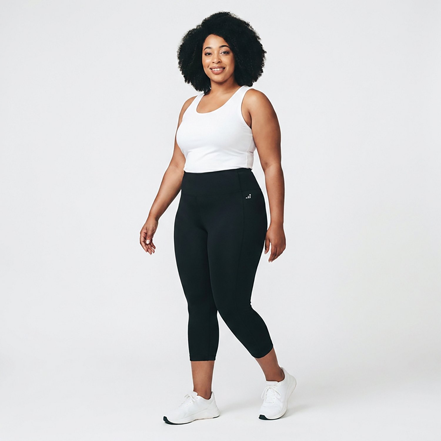 BCG Women’s Plus Size Tummy Control Cropped Leggings - view number 3