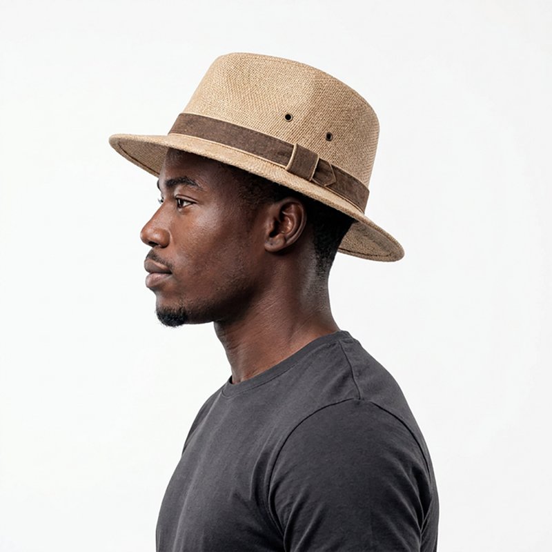 Dorfman Pacific Men's Hemp Safari Trim Hat - Brown