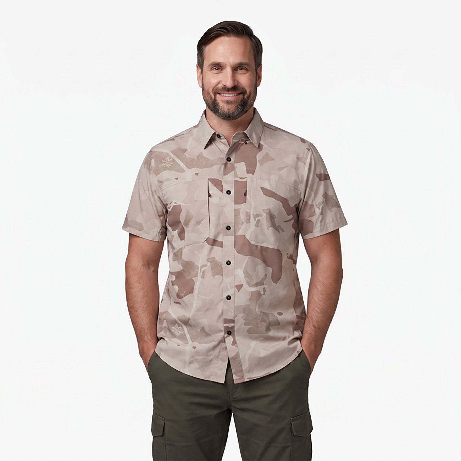 Magellan Outdoors Men's Lightweight Ripstop Button Down Short Sleeve Shirt